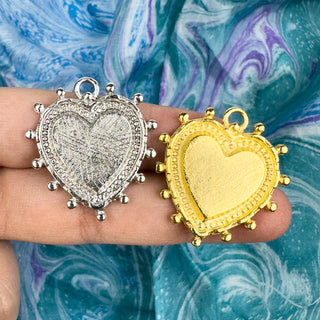 28mm Fancy Heart Charm - Multiple Colors