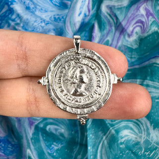 25mm Coin Pendant - Silver