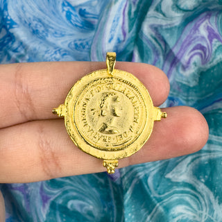 25mm Coin Pendant - Gold