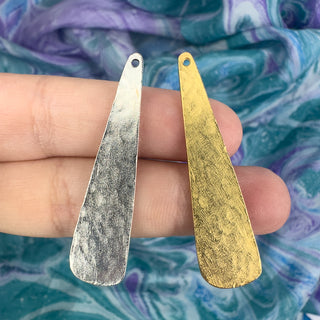 46mm Hammered Teardrop Pendant - both