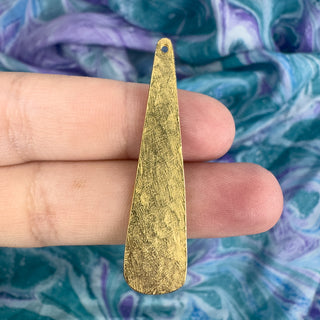 46mm Hammered Teardrop Pendant - gold