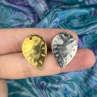 Stamped Pear Shape Charm - both