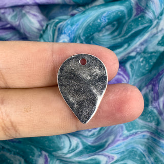 22x16mm Hammered Teardrop Pendant - silver