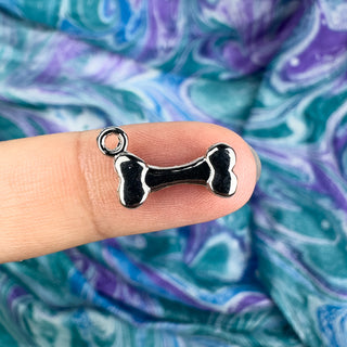 Dog Bone Charm - Silver