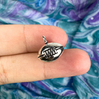 3D Football Charm - Silver