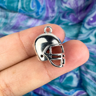 Football Helmet Charm - Silver