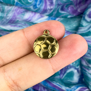 Soccer Ball Charm - Gold Plated Stainless Steel
