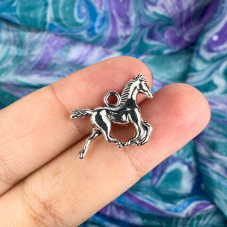 3D Horse Charm - Silver