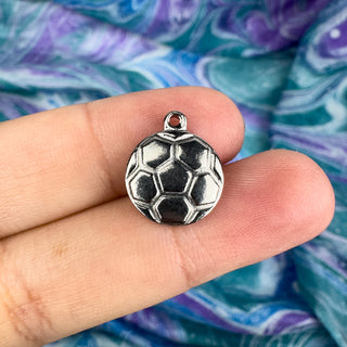 Soccer Ball Charm - Stainless Steel