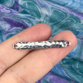 26mm Hammered Connector - Silver