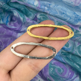 38mm Hammered Oval Connector - Multiple Colors