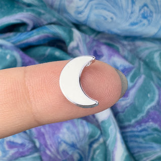 11.8mmx5mm Crescent Moon Pendant - Silver