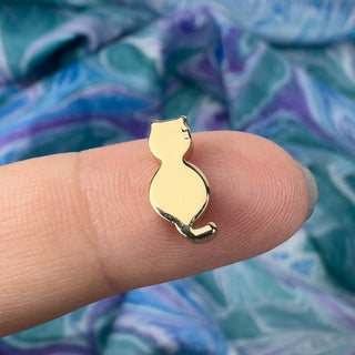 12.5x5.5mm Cat Charm - Gold