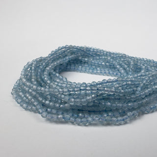 Blue Topaz 2.5mm Round Faceted 15.5in Strand