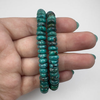 Hubei Turquoise 3-4x6mm Funky Rondele 15.5in Strand