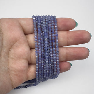 Tanzanite 3mm Round Faceted 15.5in Strand