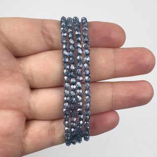 3mm Firepolish Celestial Blue Czech 50 Bead Strand