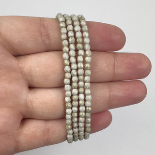 3mm Firepolish Off White Gold Czech 50 Bead Strand