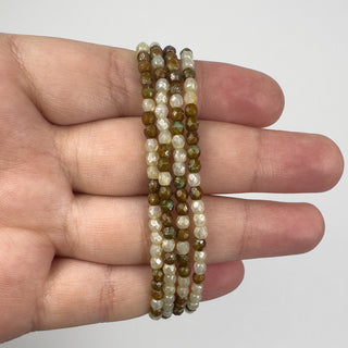 3mm Firepolish Brown Ivory Picasso Czech 50 Bead Strand