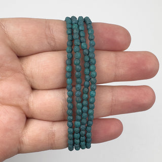 3mm Firepolish Teal Picasso Etched Czech 50 Bead Strand