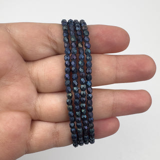 3mm Firepolish Metallic Indigo Czech 50 Bead Strand