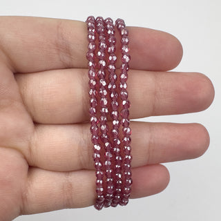 3mm Firepolish Fuchsia Luster Czech 50 Bead Strand