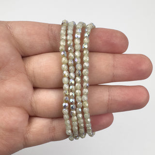 3mm Firepolish Mercury Grey AB Czech 50 Bead Strand