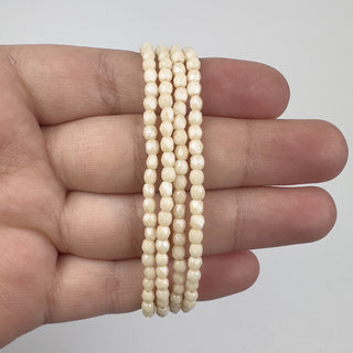 3mm Firepolish Beige Czech 50 Bead Strand