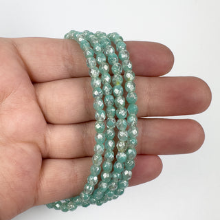 4mm Firepolish Mercury Teal Czech 50 Bead Strand