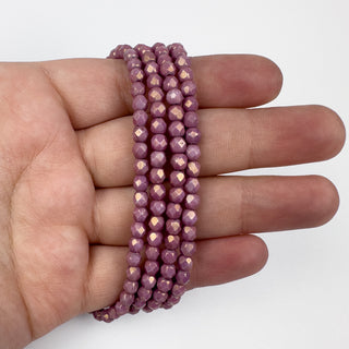 4mm Firepolish Hyacinth Czech 50 Bead Strand