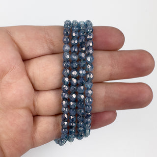 4mm Firepolish Celestial Blue Czech 50 Bead Strand
