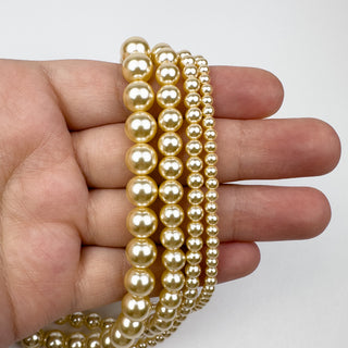 Glass Pearl Medium Gold - Multiple Sizes