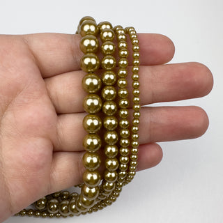 Glass Pearl Dark Gold - Multiple Sizes