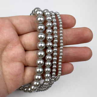 Glass Pearl Silver - Multiple Sizes