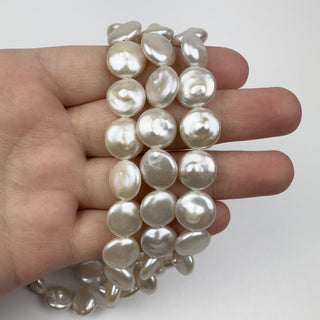 Fresh Water Pearl 10-11mm Coins 14in Strand