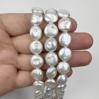 Fresh Water Pearl 10-11mm Coins 15in Strand