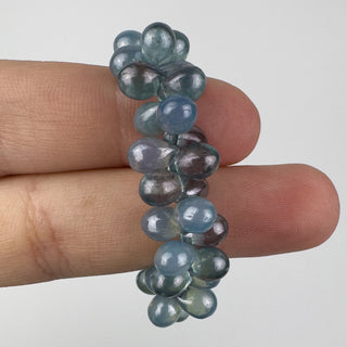 4x6mm Czech Glass Drops Light Blue &amp; Slate Blue Mix 50 Bead Strand