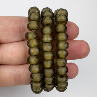 6x9mm Large Hole Roller Bead Gold Lined Matte Brass 25 Bead Strand