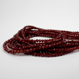 Agate Red 2mm Round Faceted 15in Strand