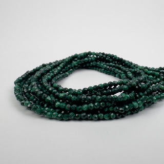 Malachite 2mm Round Faceted 15in Strand