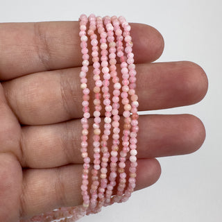 Opal Pink 2mm Round Faceted 15in Strand