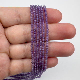 Amethyst 2.5mm Round Faceted 15in Strand