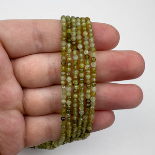 Garnet Green 2.5mm Round Faceted 15in Strand