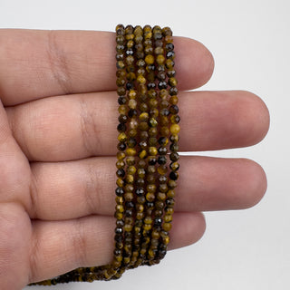 Tiger Eye 2.5mm Round Faceted 15in Strand