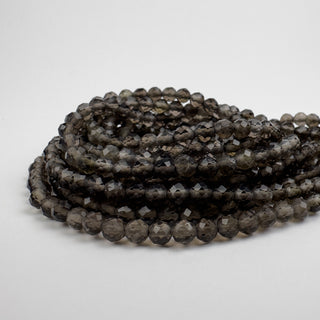 Quartz Smoky 4.5mm Round Faceted 15in Strand