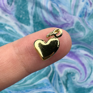 10x12mm Simple Heart Charm 18k Gold Plated