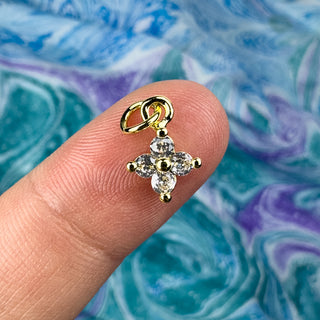 8x11mm Crystal Rhinestone Star Charm 18k Gold Plated