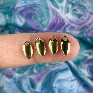 9x5mm Puffy Marquise 18k Gold Plated Charm - 4