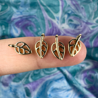 11mm Leaf Charm 18k Gold Plated - 4