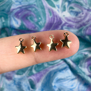 6mm Puffy Star Charm 18k Gold Plated - 4